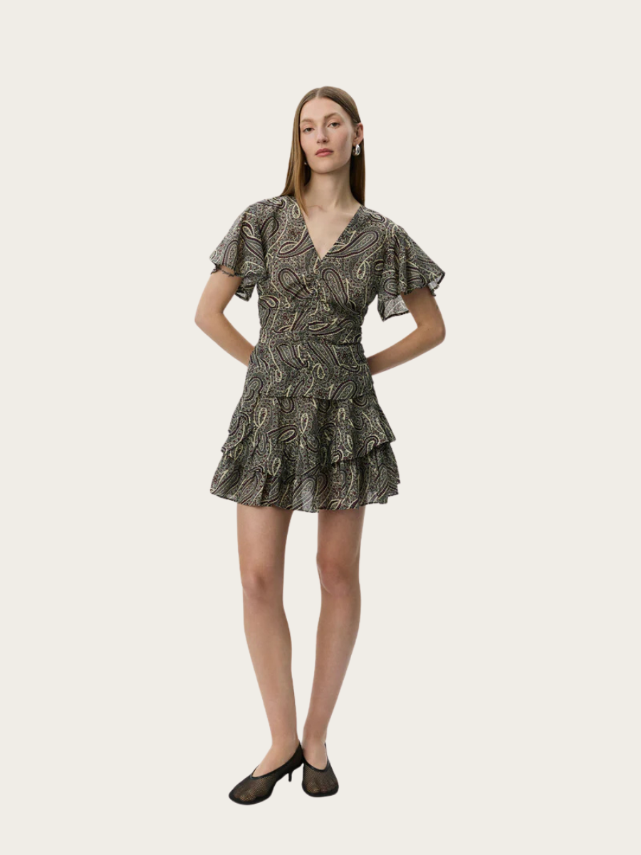 LEELA PRINTED BLOUSE, BORDEAUX MIX PAISLEY