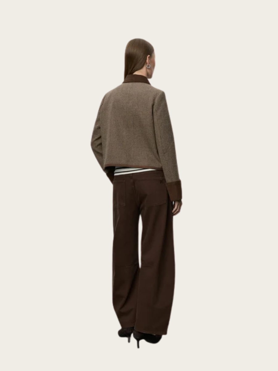 KAMIKKA SHORT JACKET, BROWN CHECK