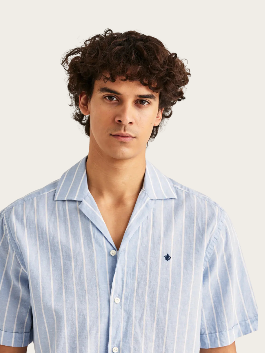 RESORT LINEN SS SHIRT, LIGHT BLUE