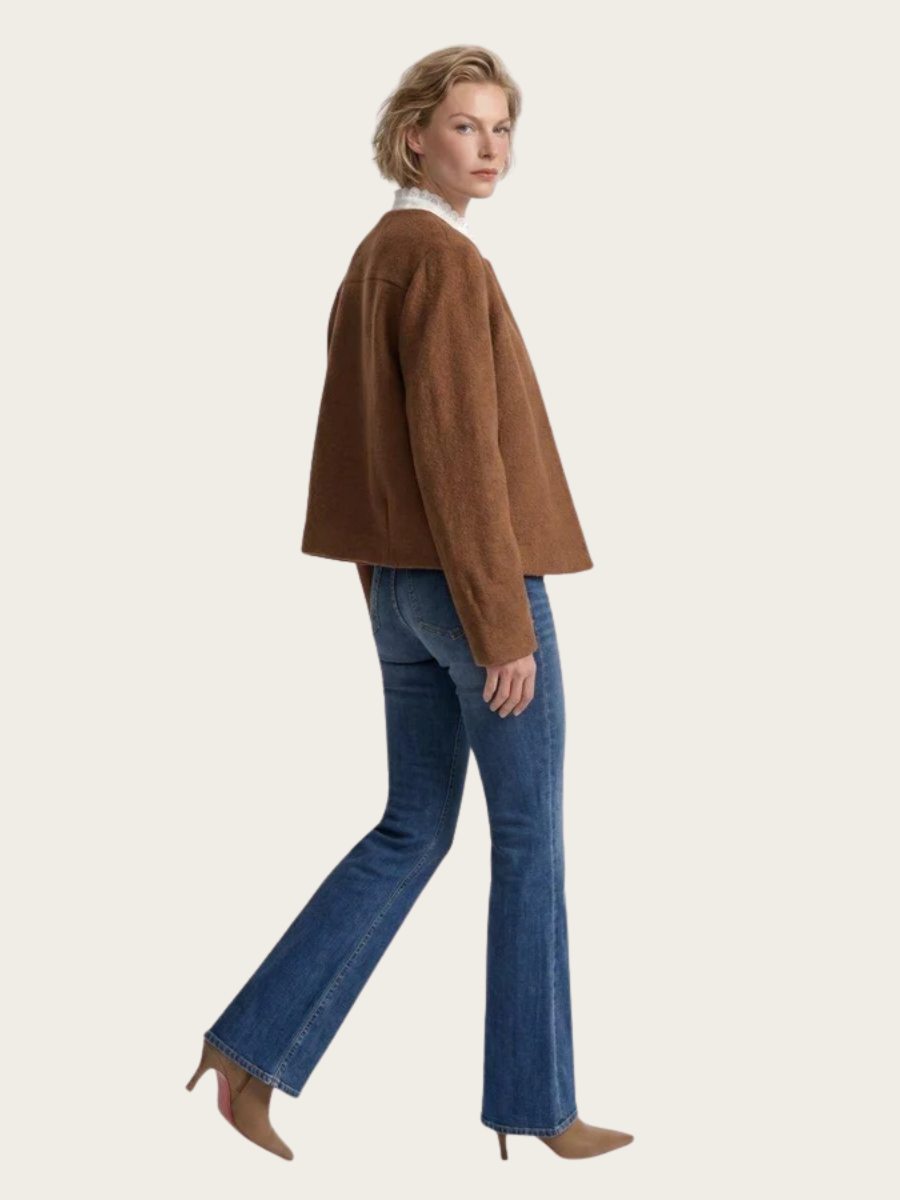 SHORT WOOL JACKET, HAZEL