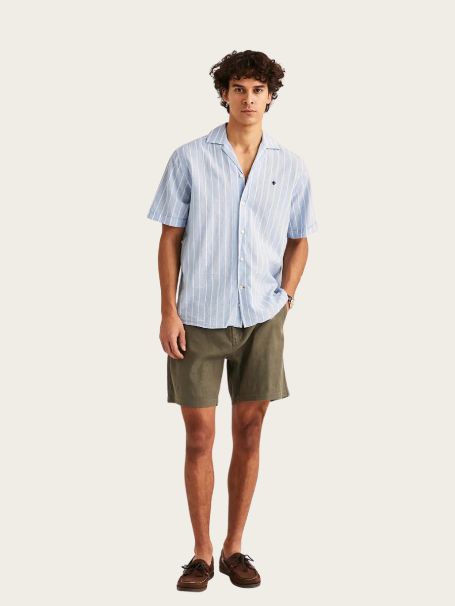 RESORT LINEN SS SHIRT, LIGHT BLUE