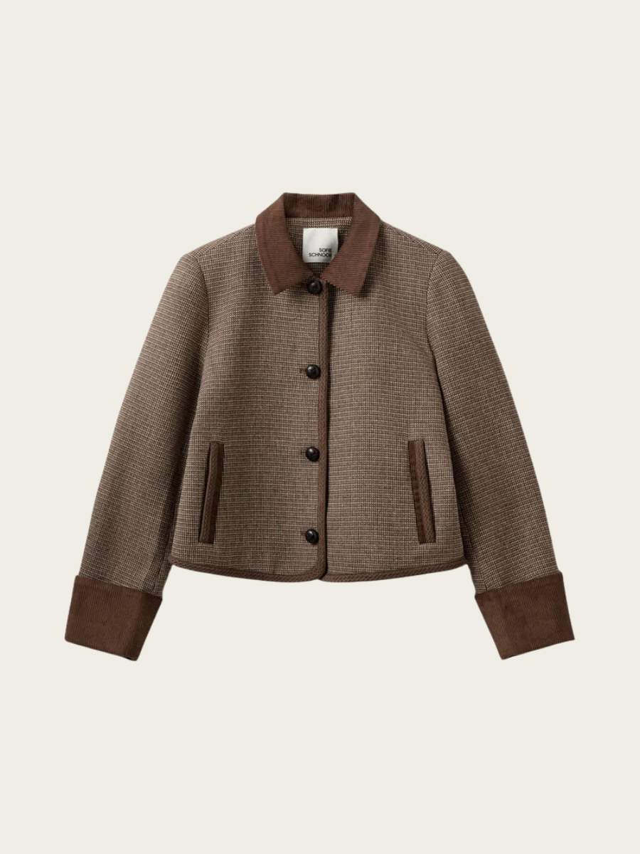 KAMIKKA SHORT JACKET, BROWN CHECK