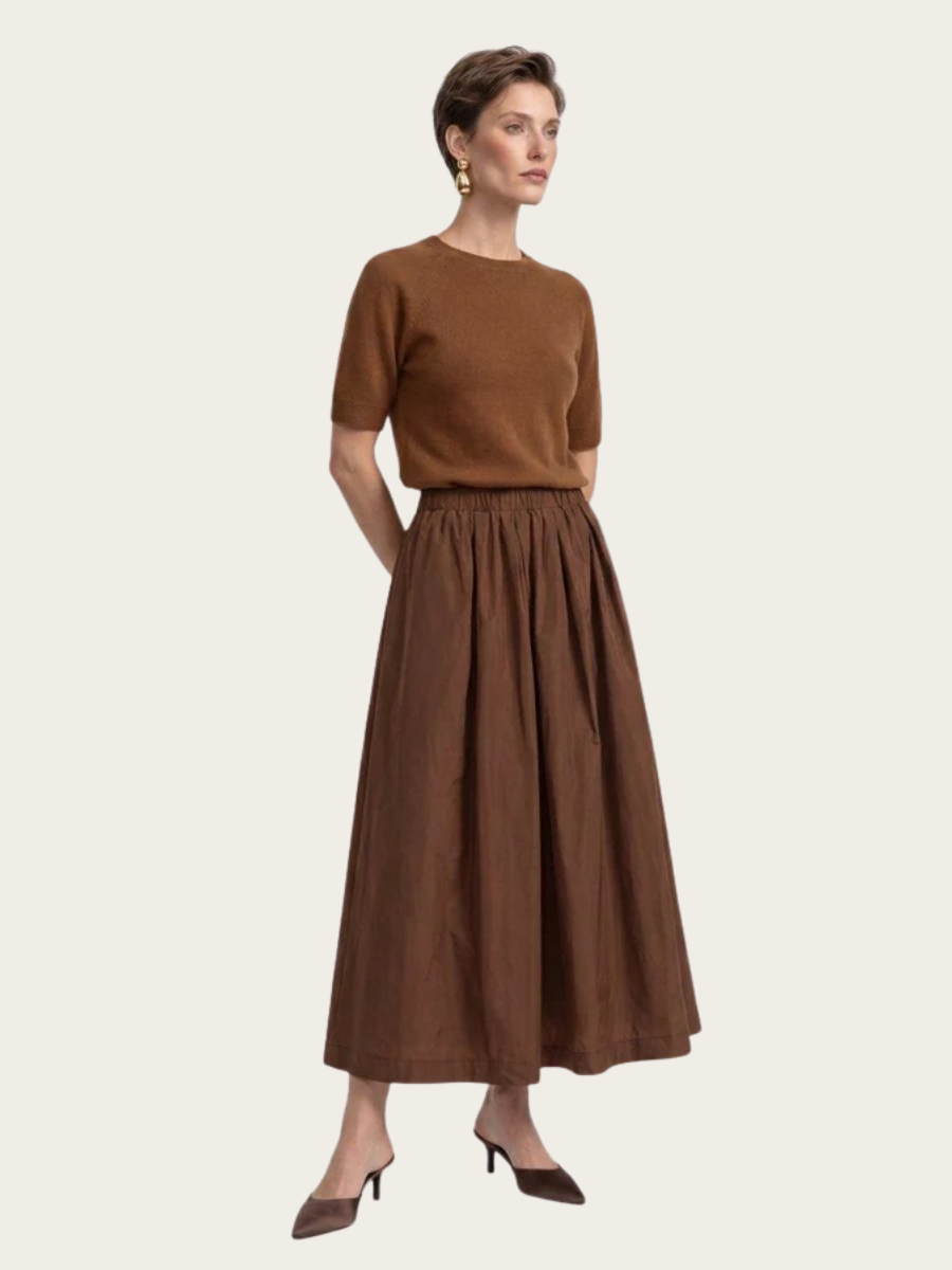 SEAMLESS CREW SHORT SLEEVE PULLOVER, HAZEL
