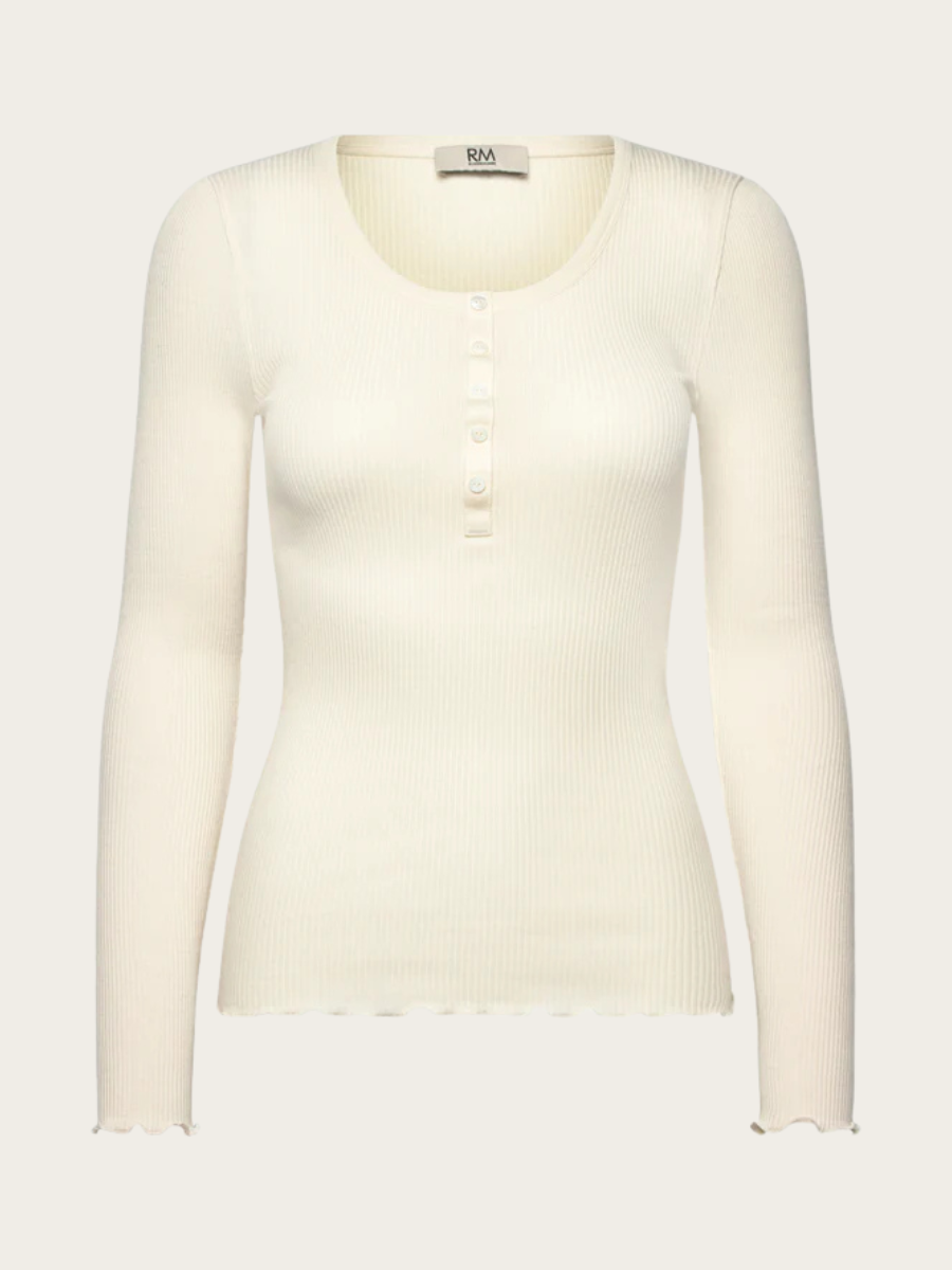 BALTA MODAL LS PLACKET T-SHIRT, IVORY
