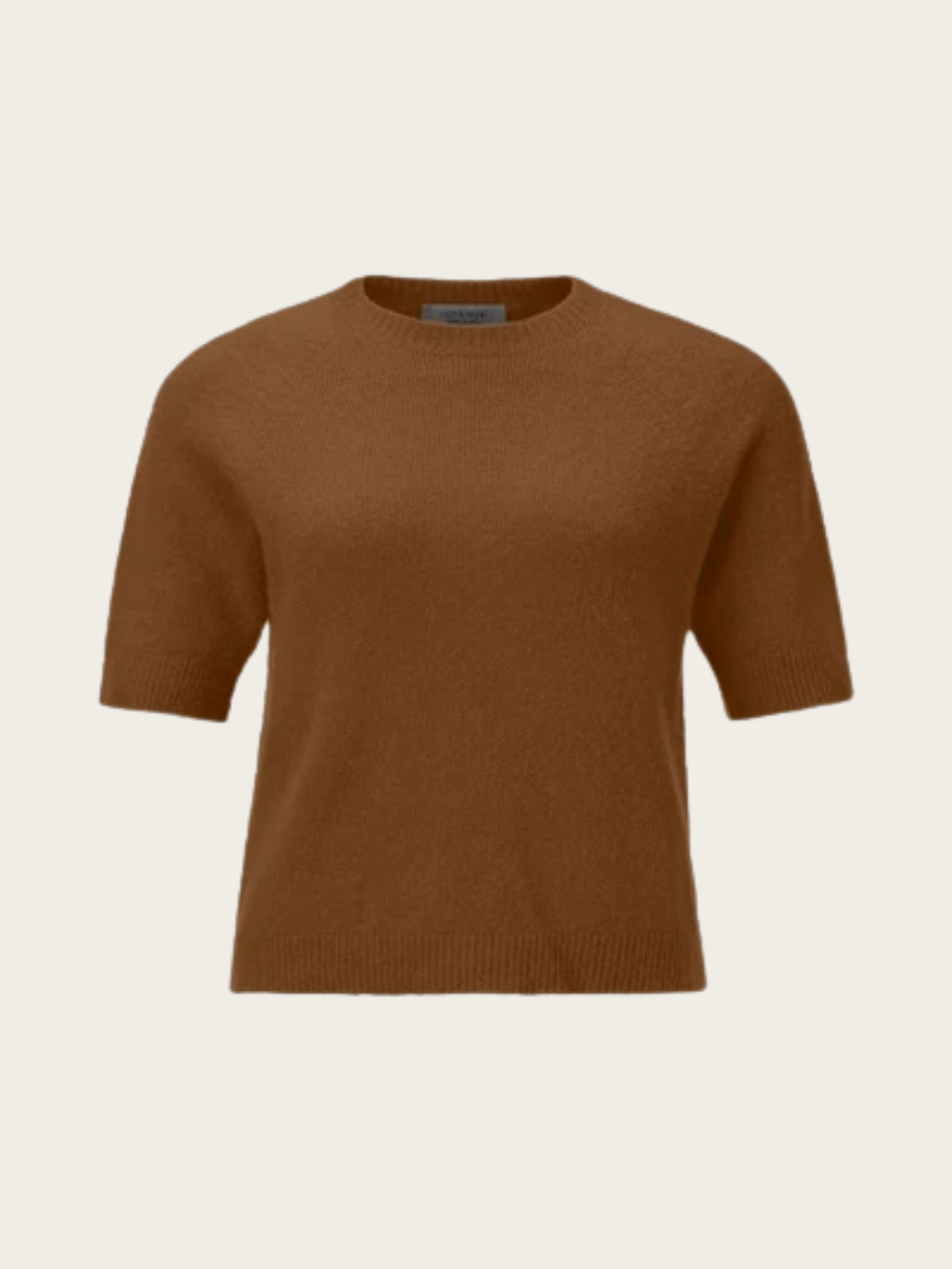 SEAMLESS CREW SHORT SLEEVE PULLOVER, HAZEL