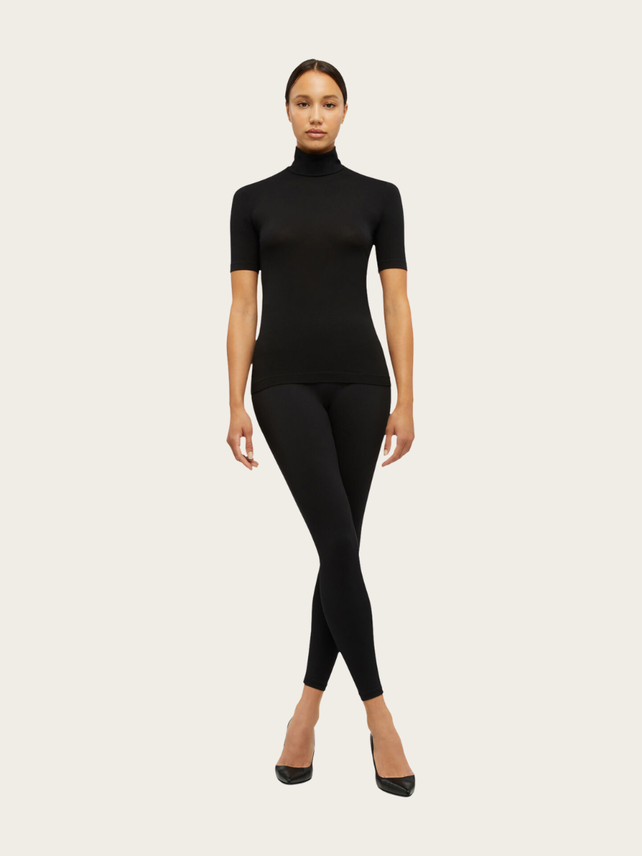 AURORA TOP SHORT SLEEVES, BLACK