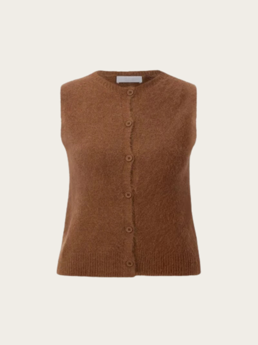 COZY CREW KNITTED VEST, HAZEL