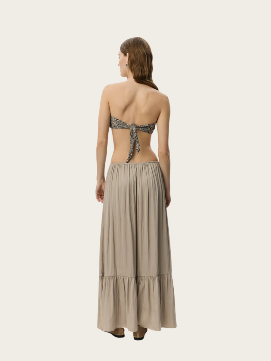 MILIA MAXI SKIRT, FEATHER GRAY