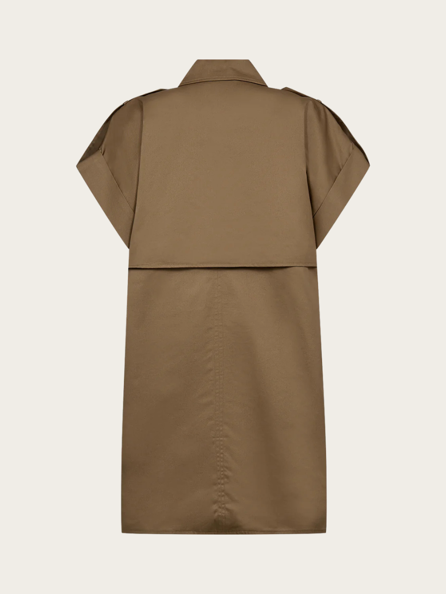 NICO TRENCH JACKET, LEAD BROWN