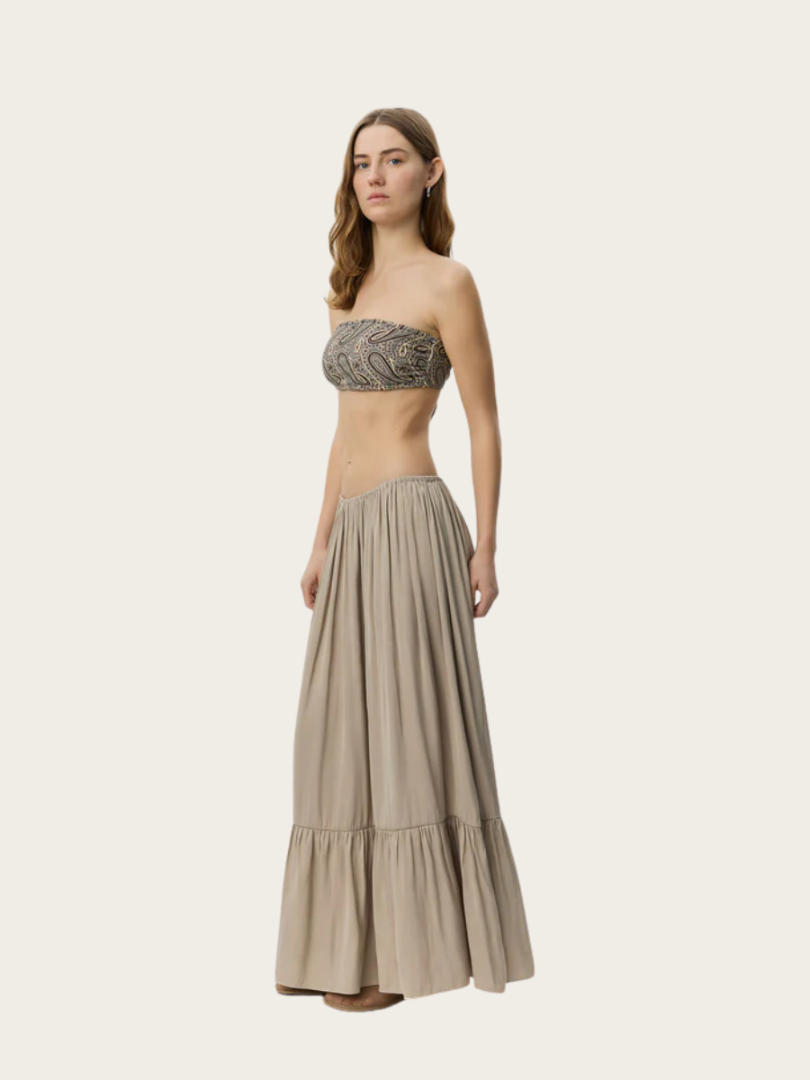 MILIA MAXI SKIRT, FEATHER GRAY