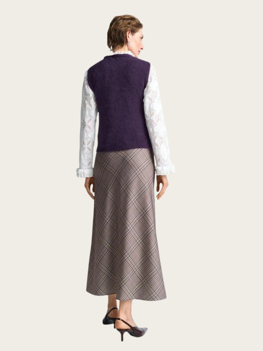 PRINTED SATIN SKIRT, HAZEL