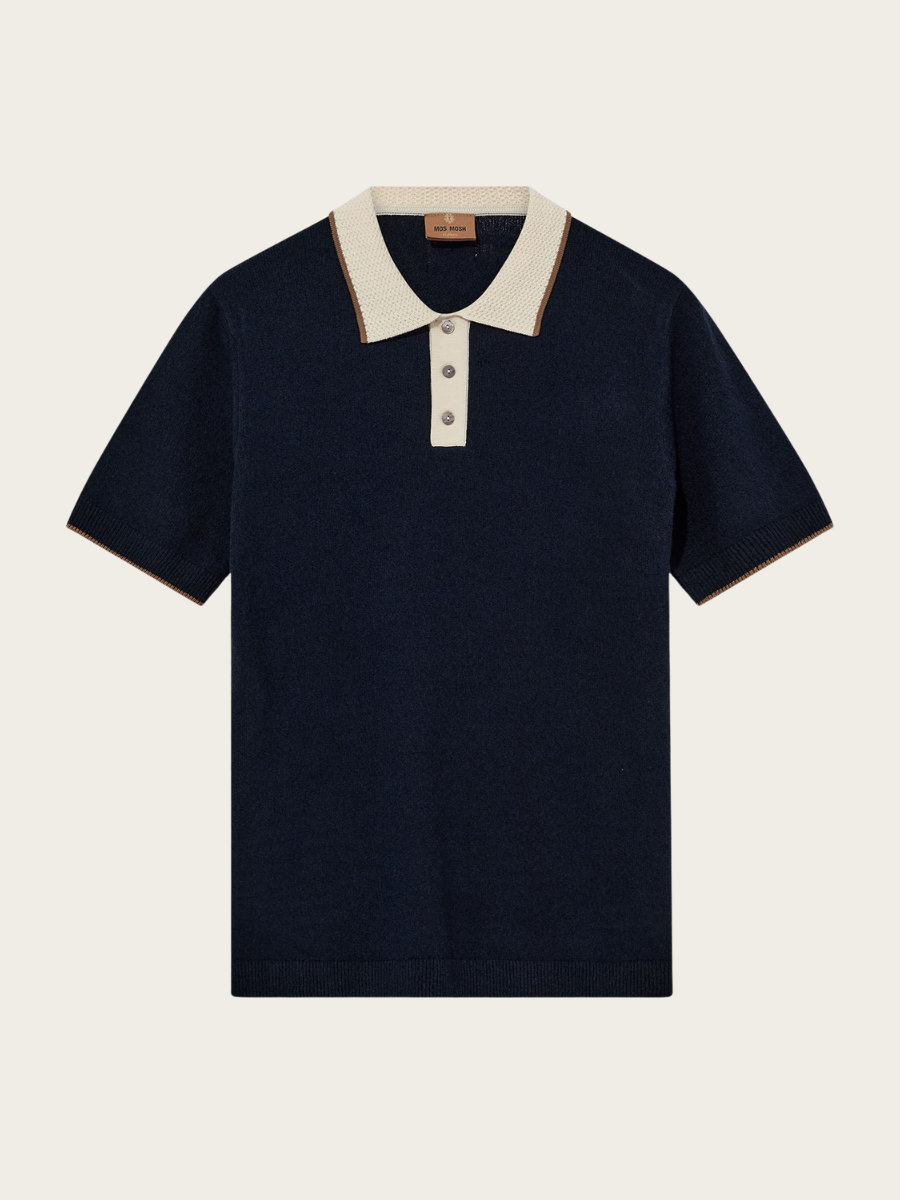 FRANCESCO POLO SS KNIT, ESTATE BLUE