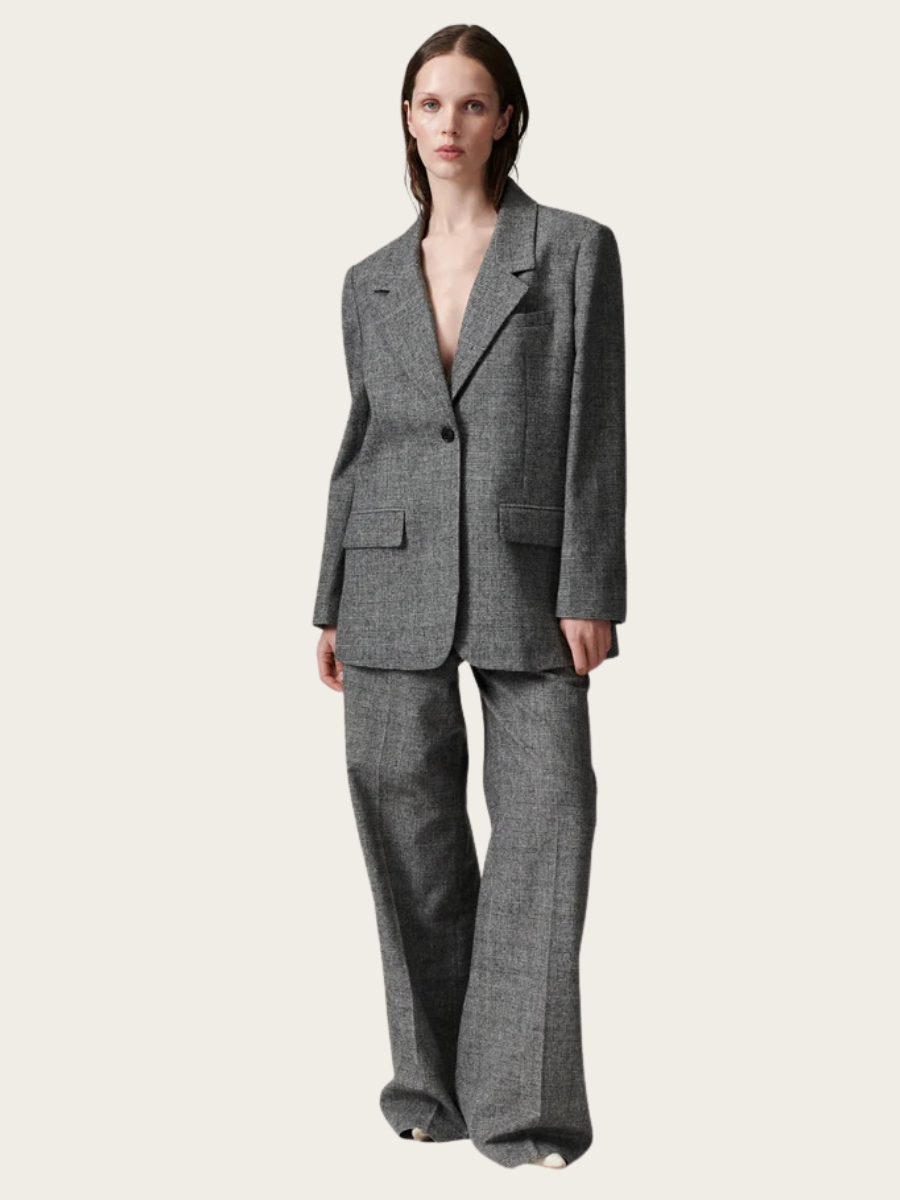 ELINA TARTAN PANTS, BLACK CHECK
