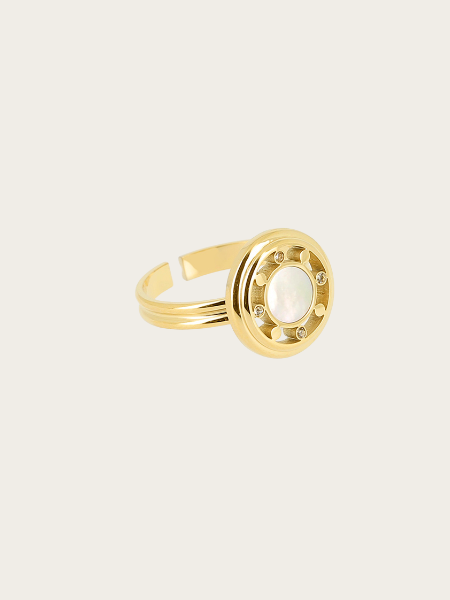 LOUVE RING, GOLDPLATED
