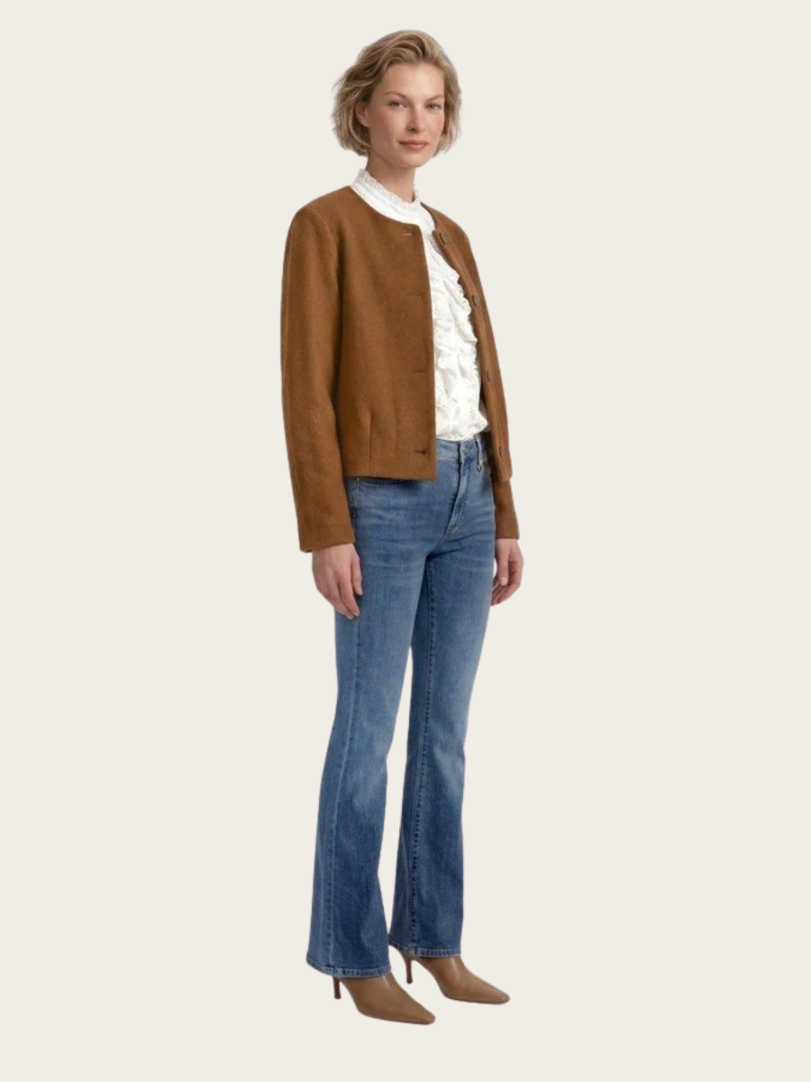 SHORT WOOL JACKET, HAZEL