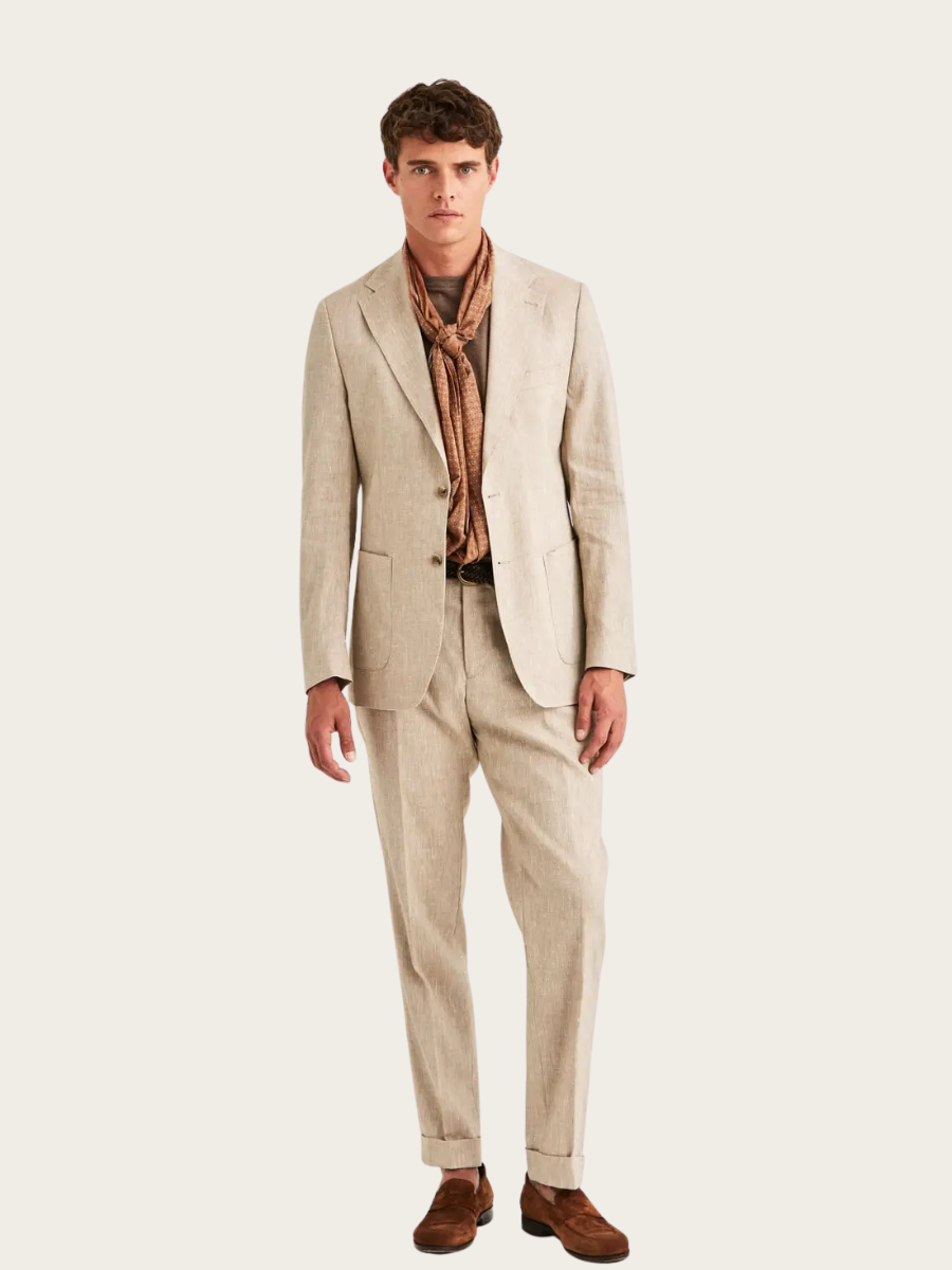 LINEN SUIT JACKET, KHAKI