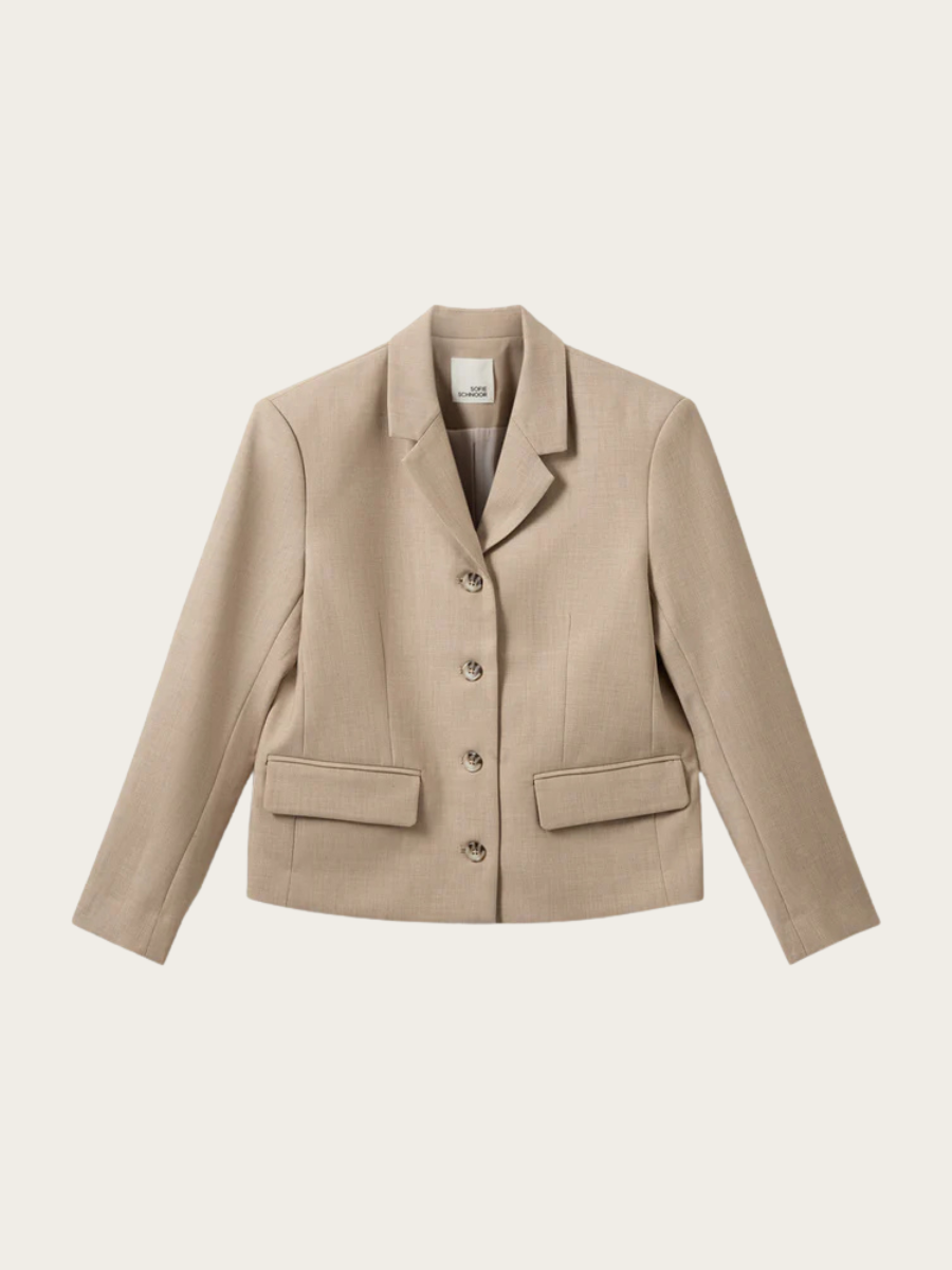 ELLY SHORT BLAZER, LIGHT SAND