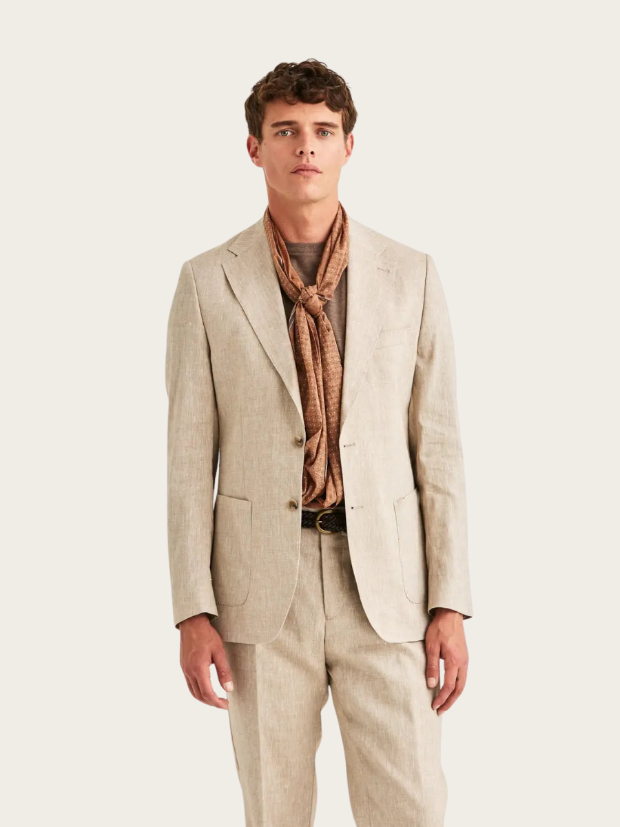 LINEN SUIT JACKET, KHAKI