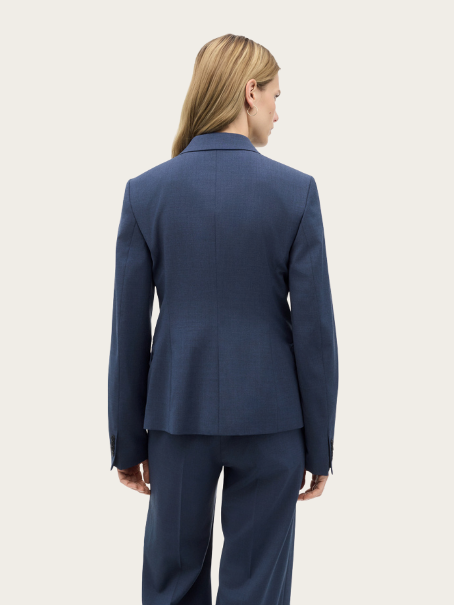 NANCY WOOL BLAZER, STEEL BLUE
