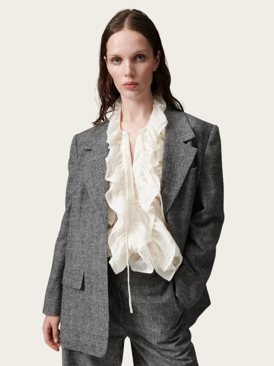 WALES TARTAN BLAZER, BLACK