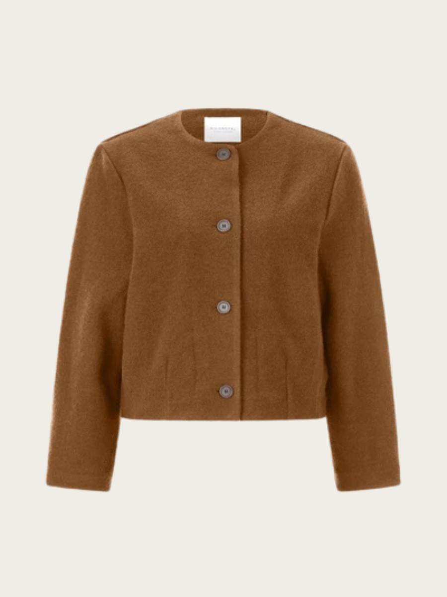SHORT WOOL JACKET, HAZEL