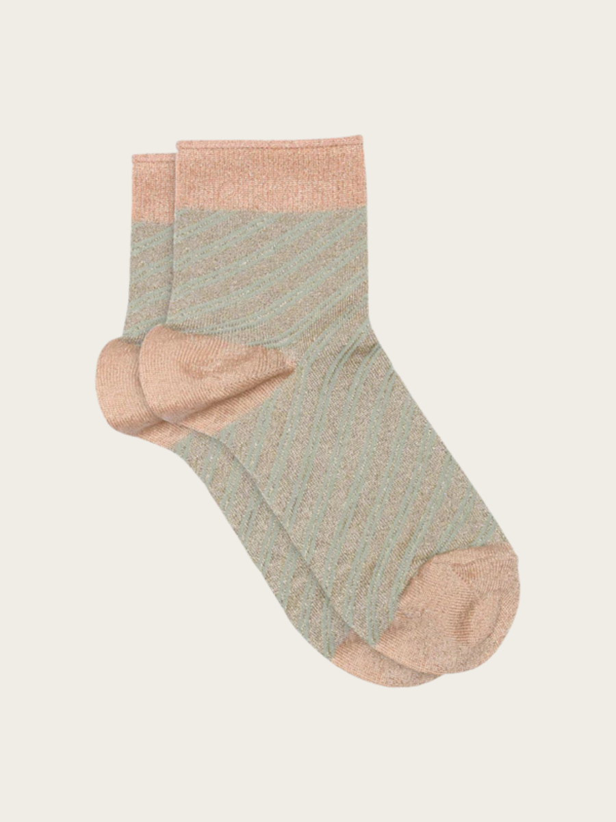 ELISA GLITTER SHORT SOCKS, GUAVA