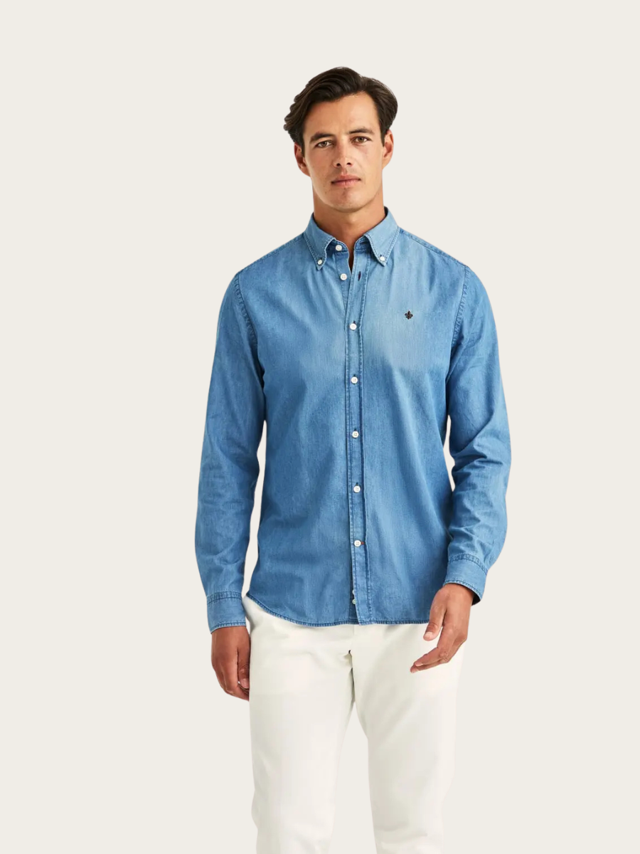 LIGHT DENIM SHIRT, SLIM, BLUE