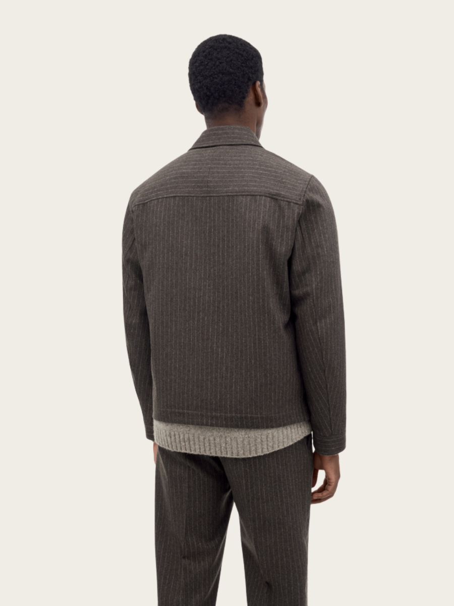 BARNABY C PINSTRIPE JACKET, MUD