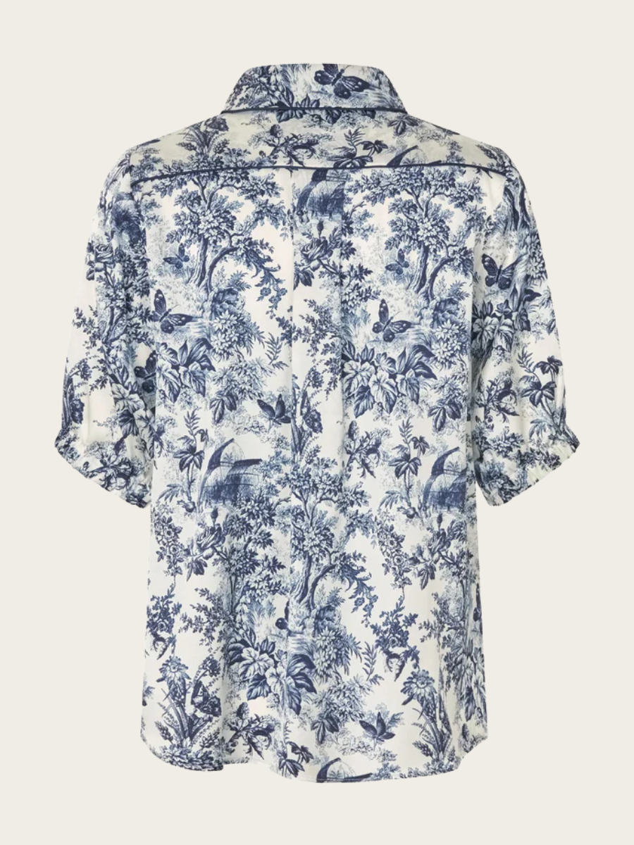 VIOLETA SHIRT BLOUSE, ROYAL GARDEN INK