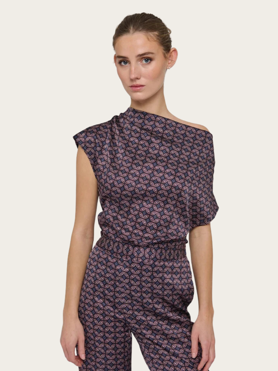 ANNE BLOUSE W/DRAPING, ECLIPSE MOONLIGHT