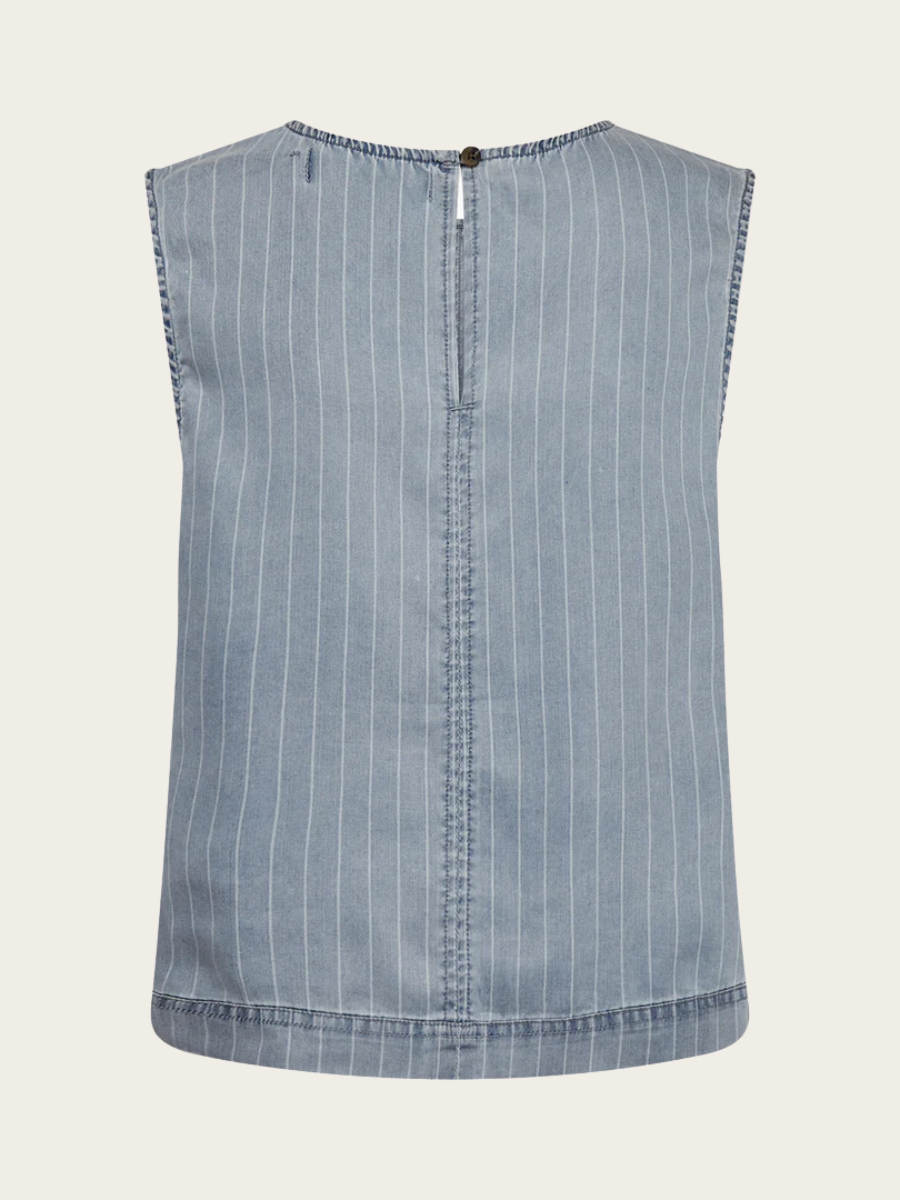 DREW DENIM STRIPE TOP, DENIM BLUE