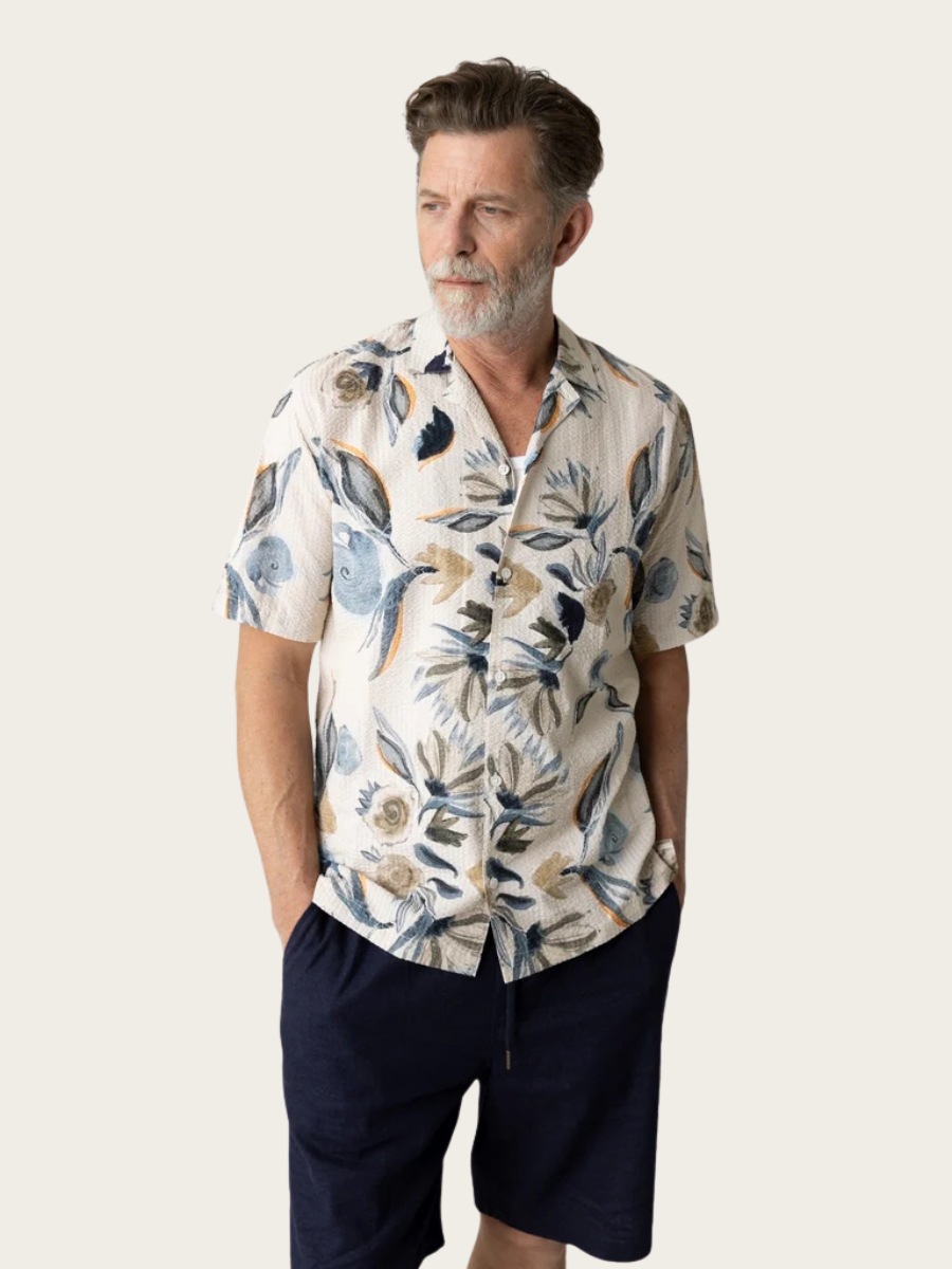 JOEL HAIKU SEER SS SHIRT, ECRU