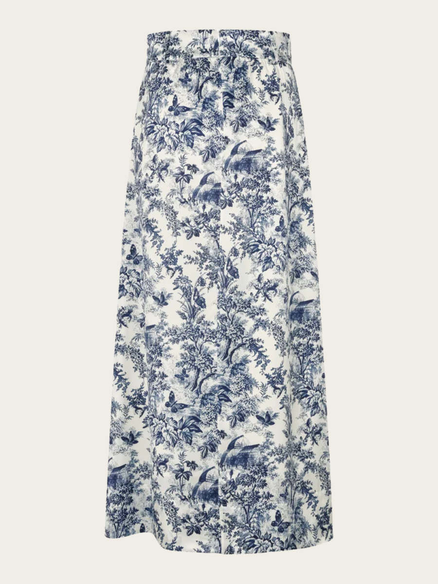 CELINA SKIRT WITH BELT, ROYAL GARDEN INK