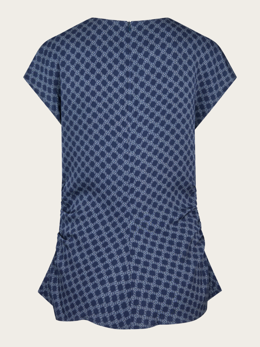 ANNE BLOUSE W/DRAPING, KUDIBAL MIDNIGHT