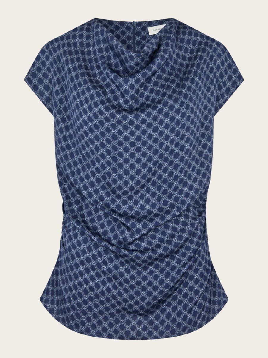 ANNE BLOUSE W/DRAPING, KUDIBAL MIDNIGHT