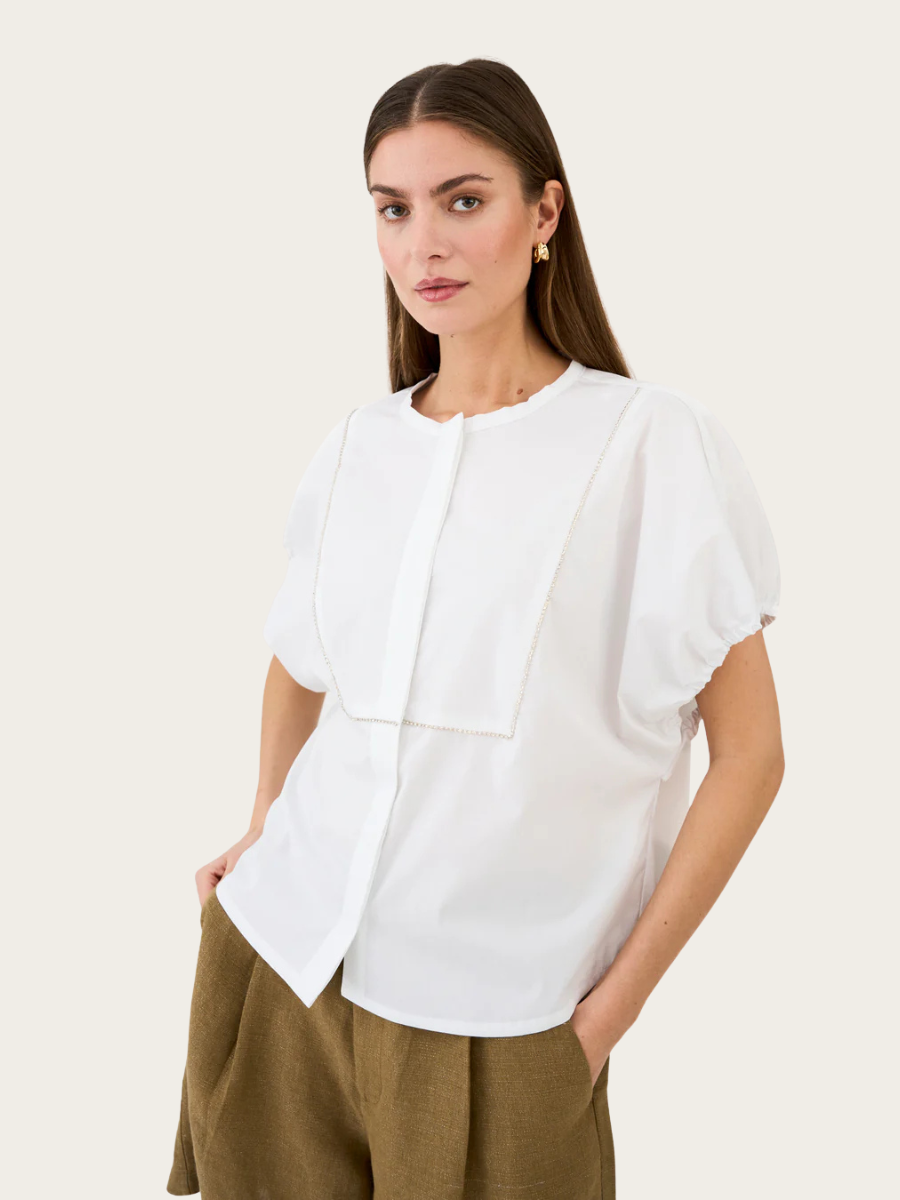 DAHLIA SS SHIRT, OPTICAL WHITE