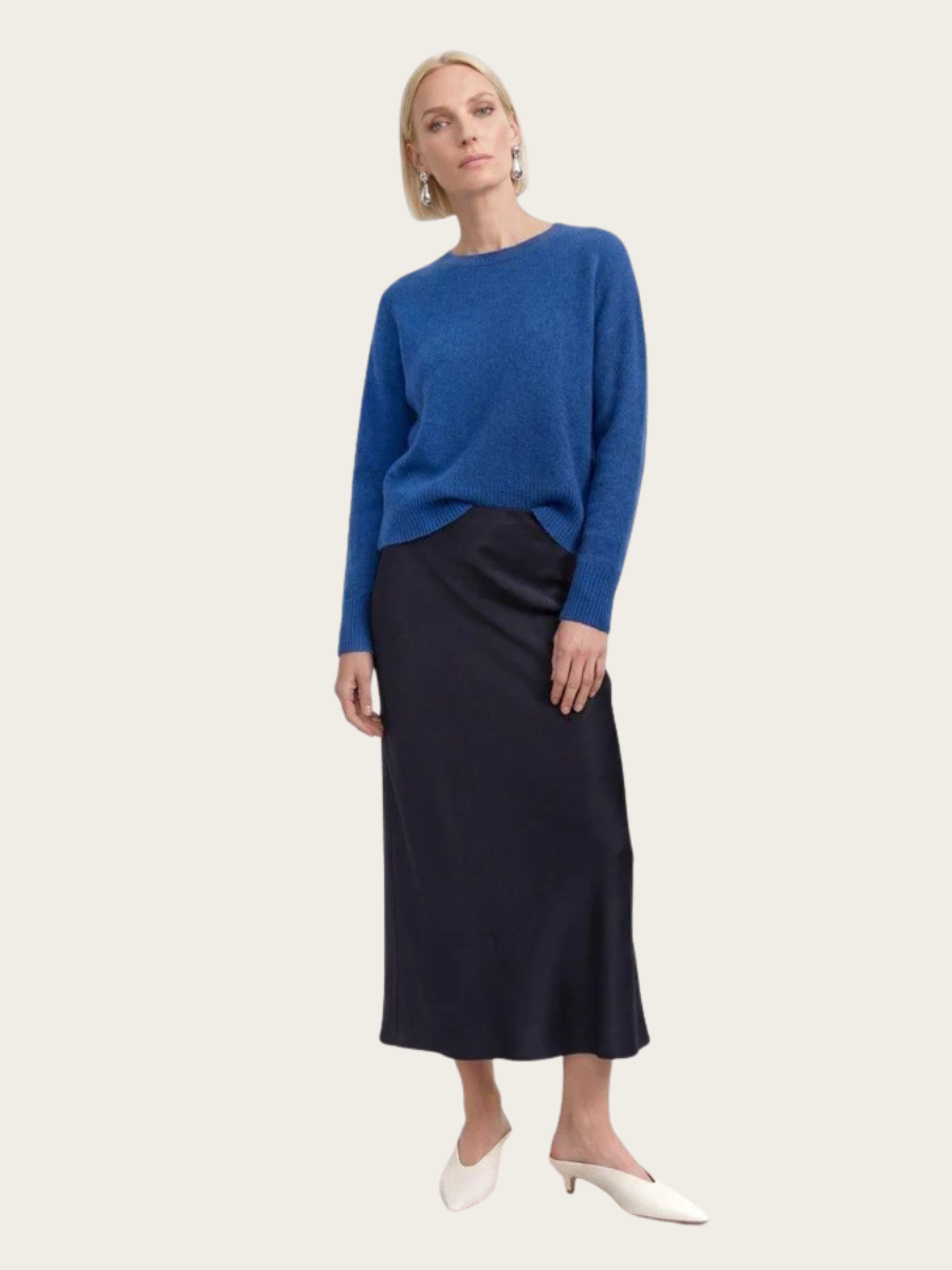 COZY BOAT NK LS PULLOVER, MISTY BLUE
