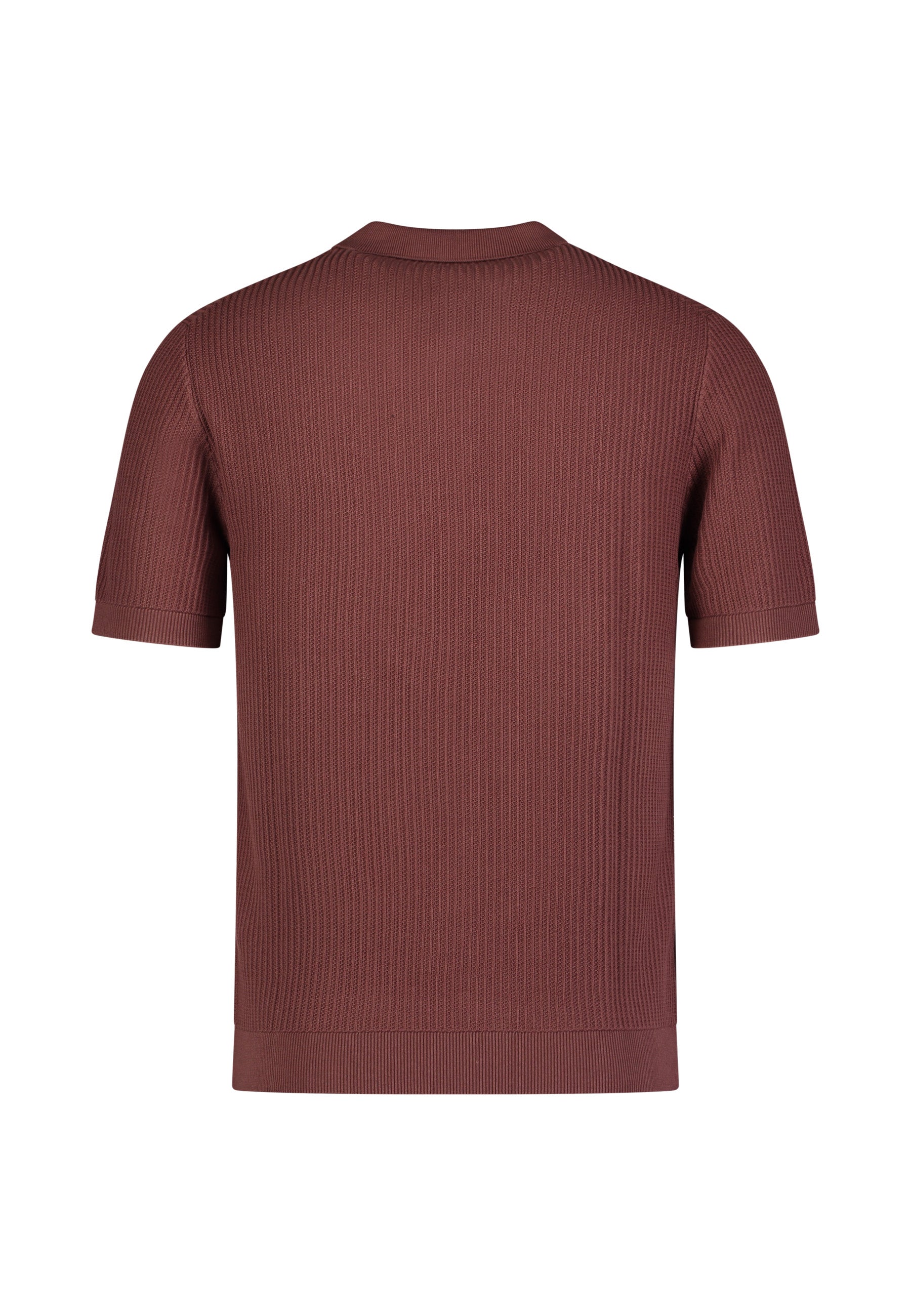 KNITTED POLO SHIRT, DARK RUST