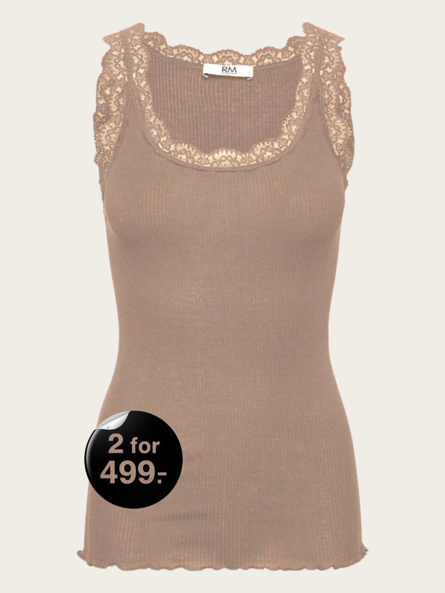 BALTA MODAL SL LACE U-NECK TOP, AMPHORA