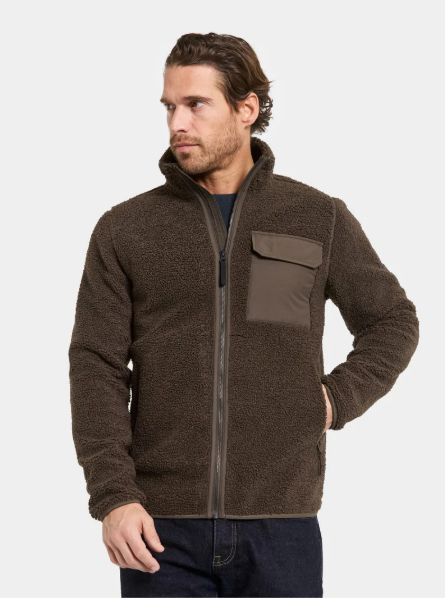 PETER FULL ZIP JACKET, DARK MOCHA