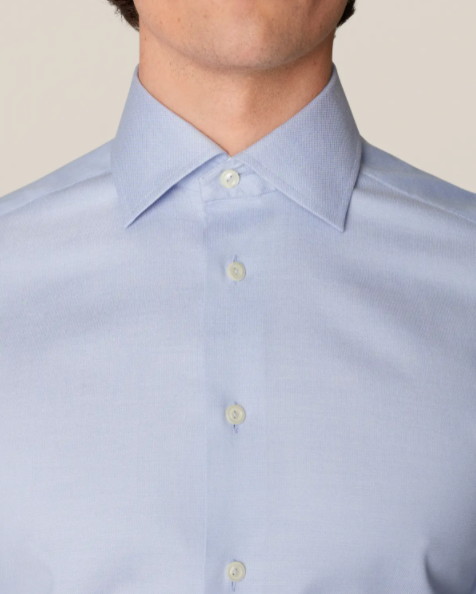Light Blue Cotton–Lyocell Stretch Shirt