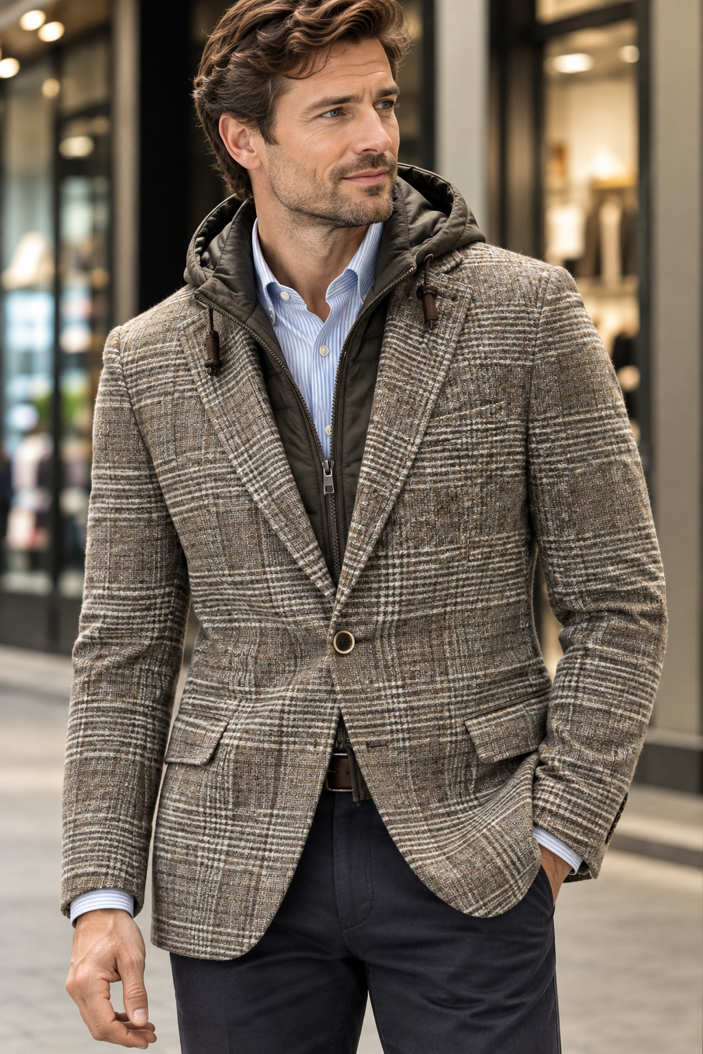 LINO E SAKKO BLAZER, DARK BEIGE