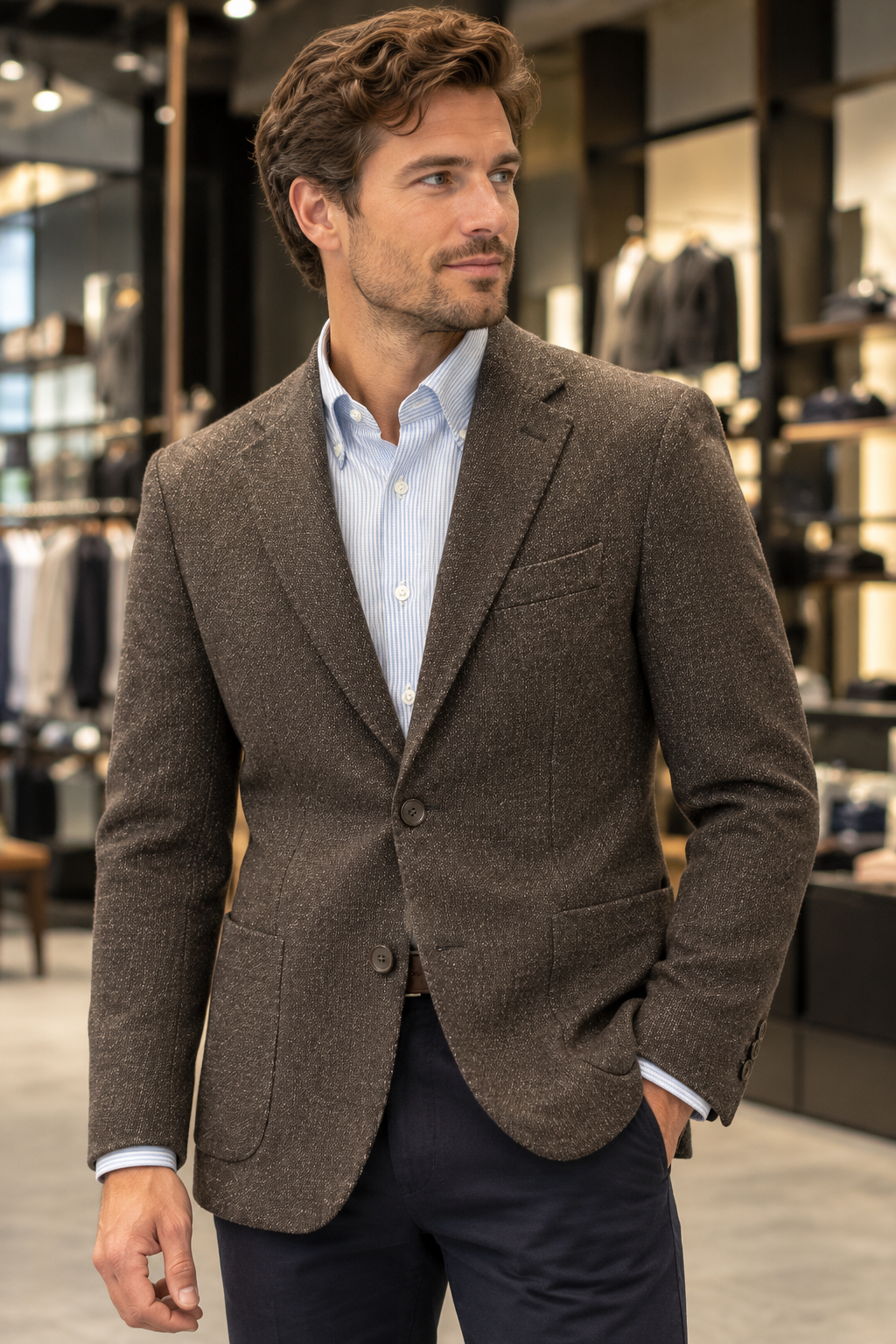 BLAZER, DARK BROWN