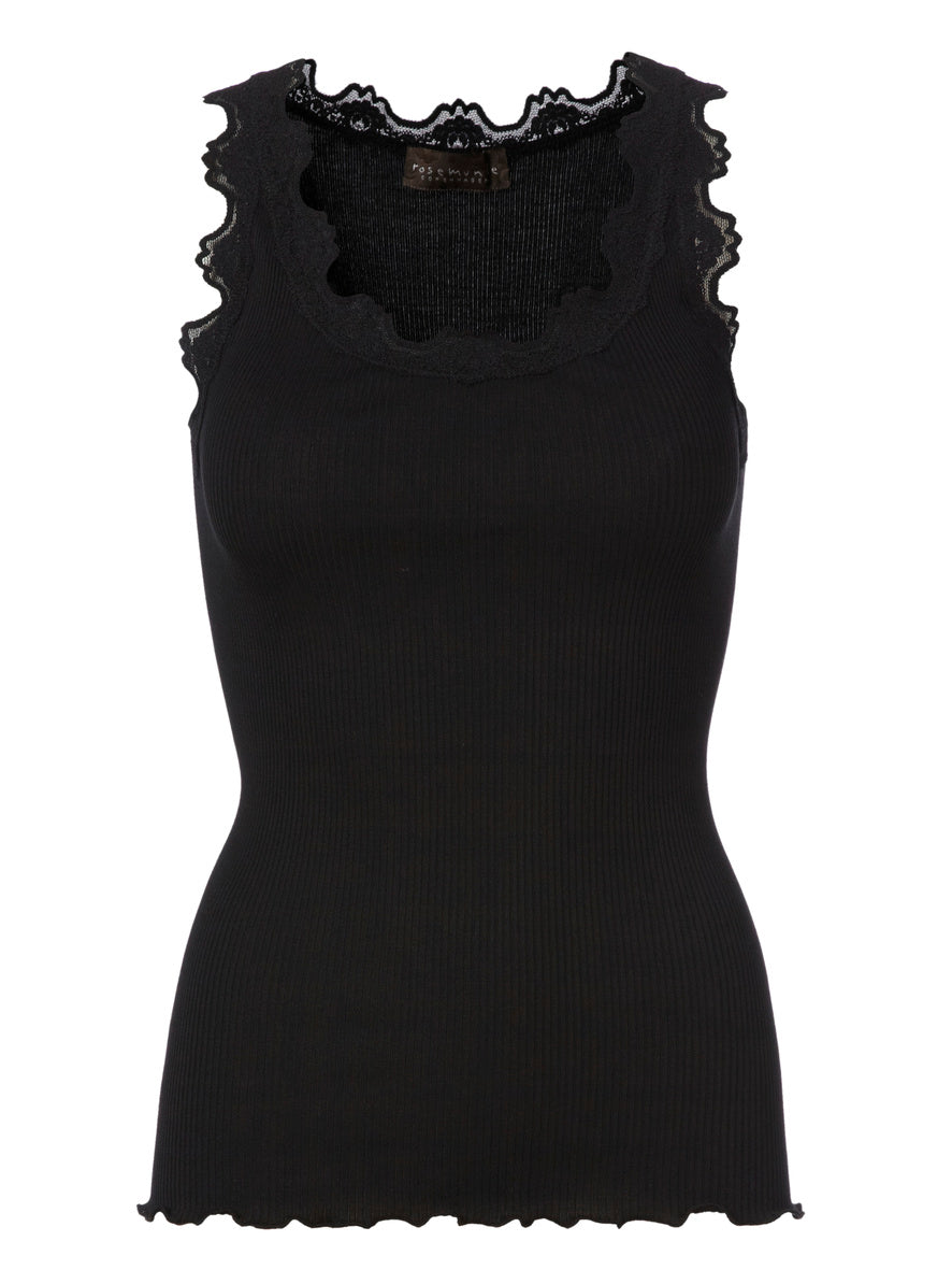Silk top w/lace (black)