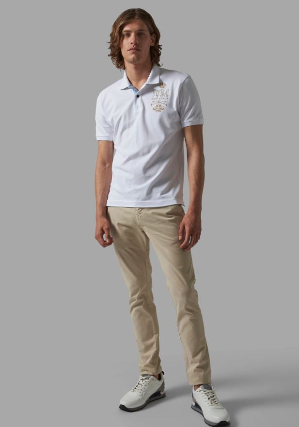 Polo S/S Piquet Stretch, White
