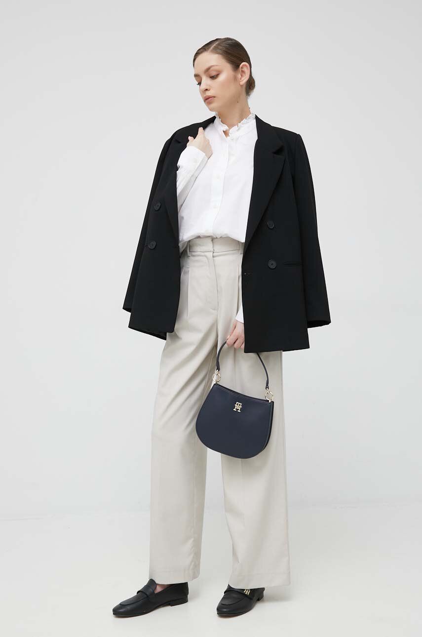 CO 2-tone frill oversized shirt, ecru - Billede 4