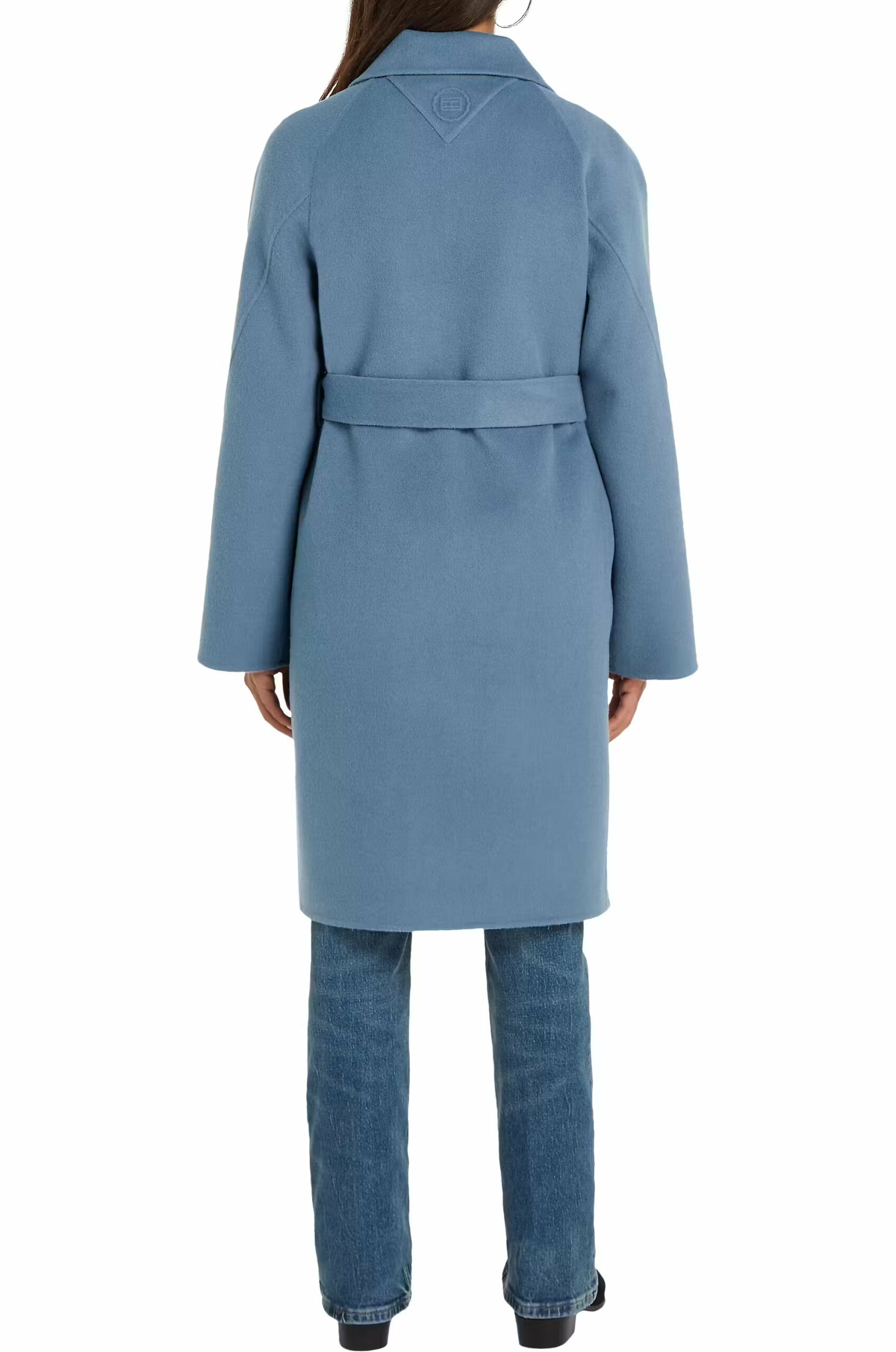 Reg DF Wool Belted Coat, Flint Blue - Billede 4