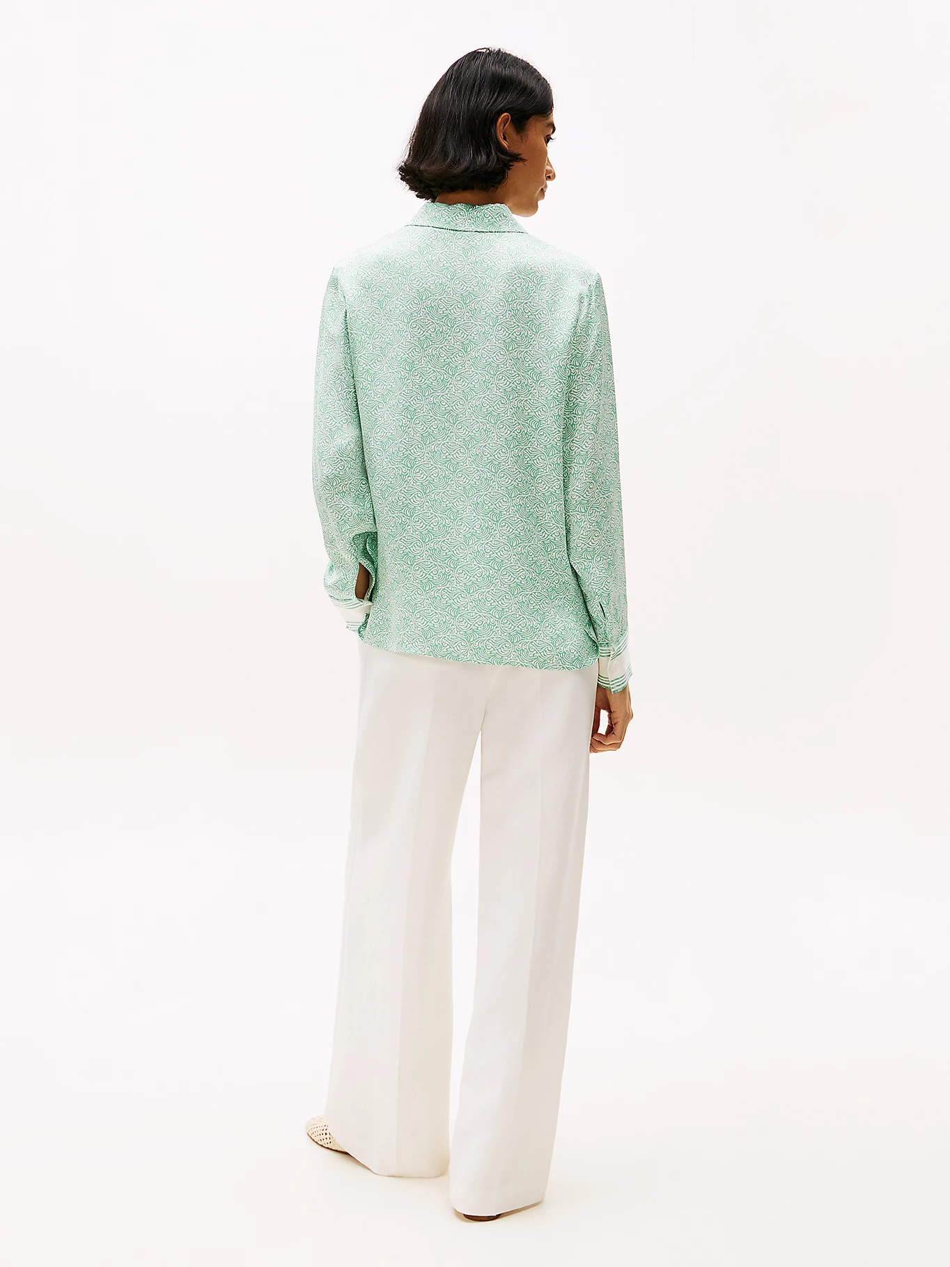 Sateen Regular LS Shirt, Illustrated Wave/Fort Green - Billede 5