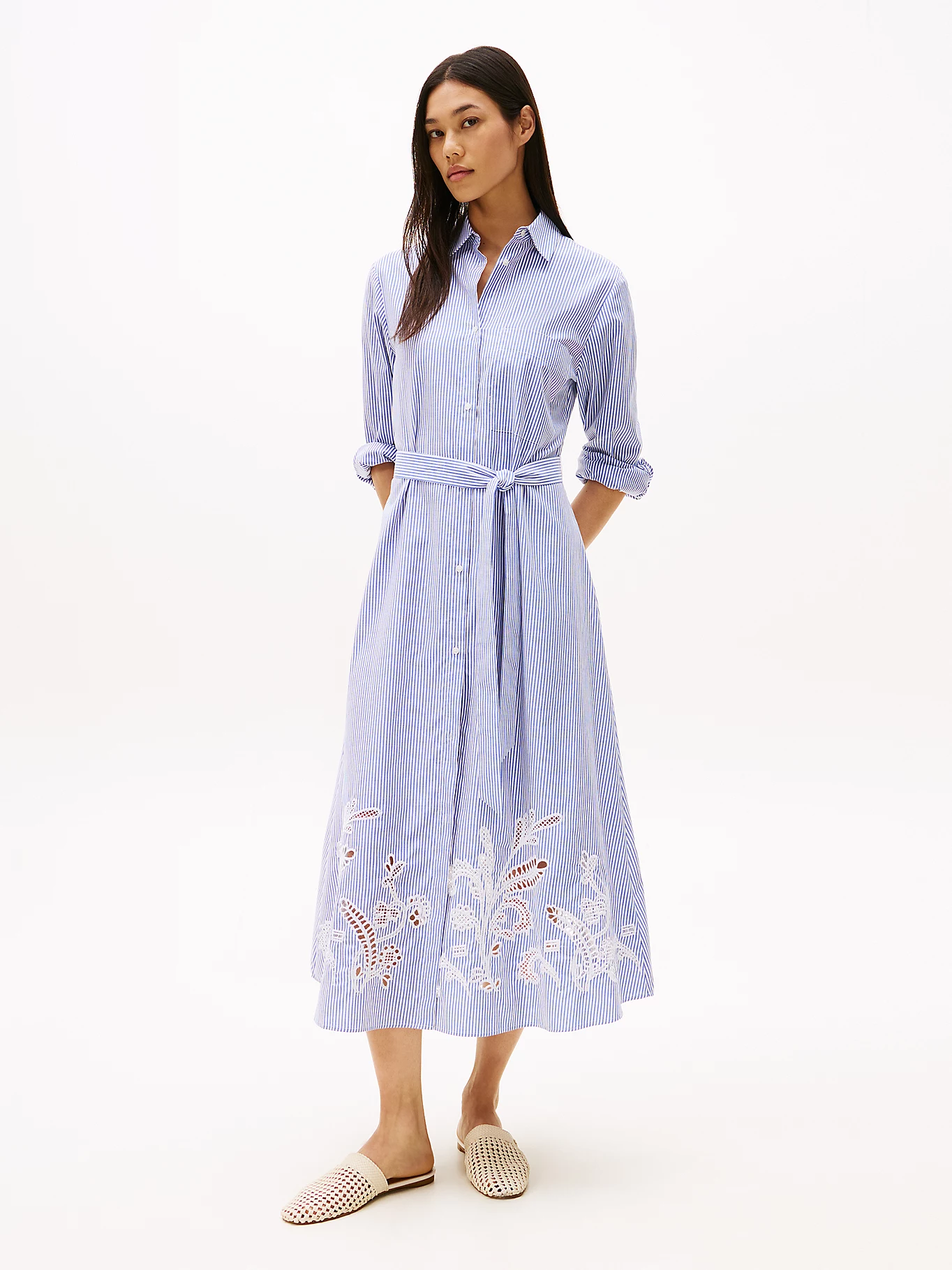 Broderie Anglaise CO Shirt Dress, Classic Ithaca/Cobalt Blue - Billede 2