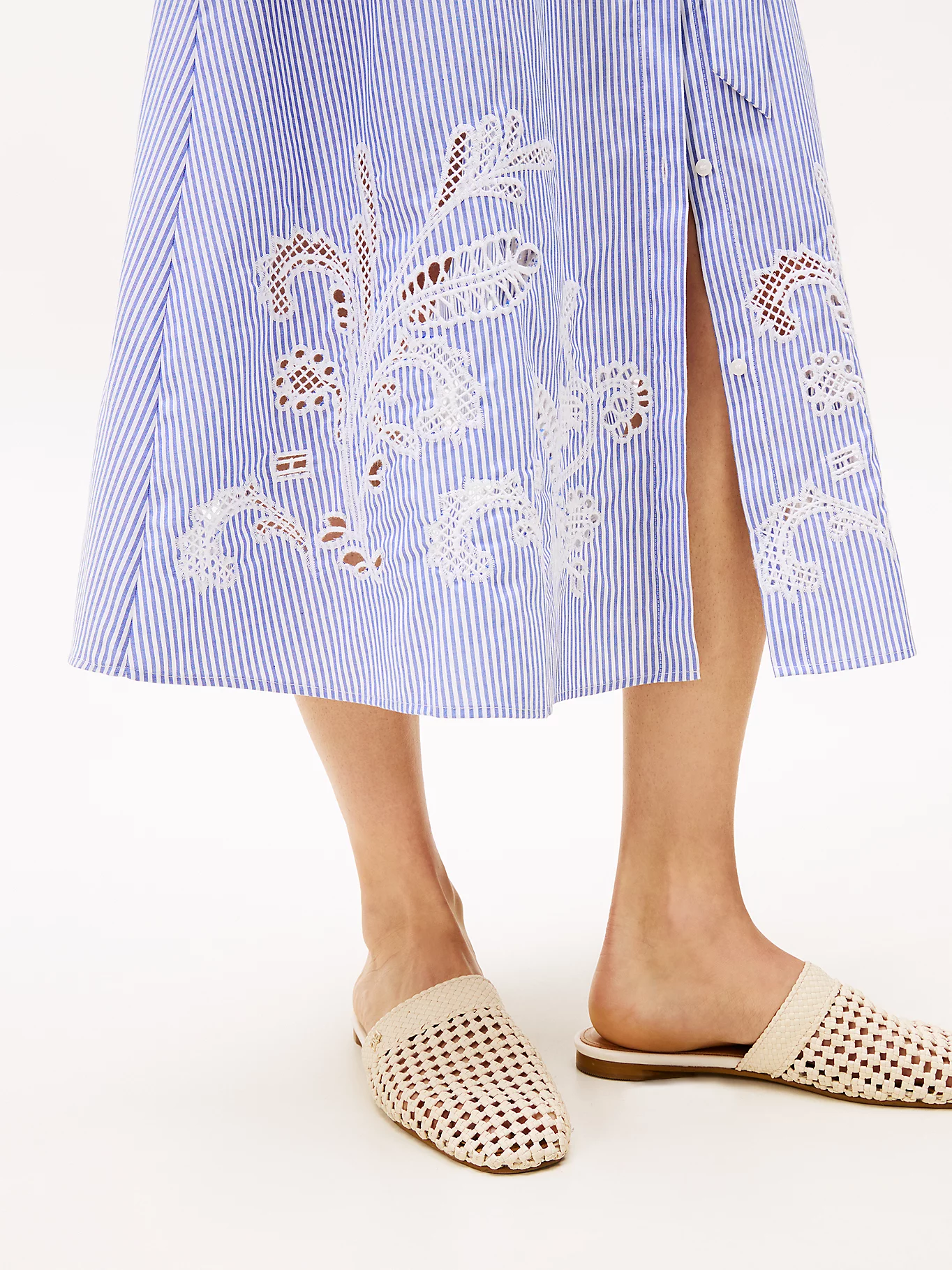 Broderie Anglaise CO Shirt Dress, Classic Ithaca/Cobalt Blue - Billede 4